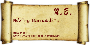 Méry Barnabás névjegykártya